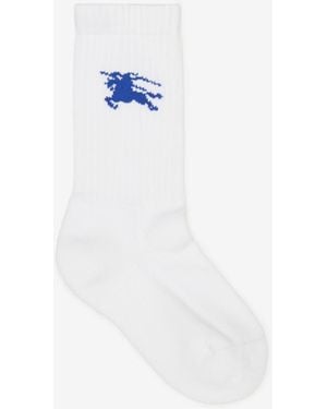 Burberry Ribbed Cotton Blend Socks - White