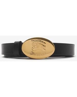 Burberry Thin Reversible Leather Oval Knight Stamp Belt - Multicolour