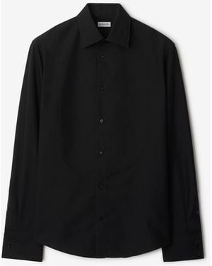 Burberry Slim Fit Cotton Silk Tuxedo Shirt - Black