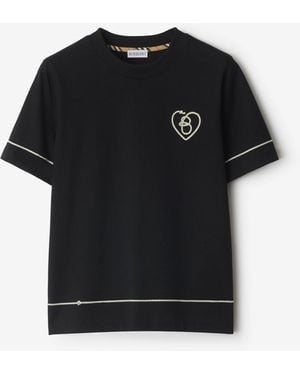 Burberry B Heart Cotton T-Shirt - Black
