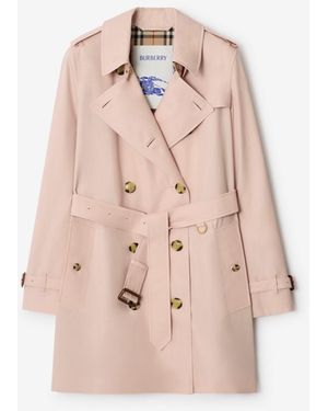 Burberry Short Tropical Gabardine Kensington Trench Coat - Pink