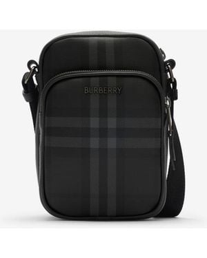 Burberry Mini City Check Crossbody Bag - Black