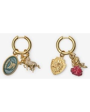Burberry Charm Hoop Earrings​ - White