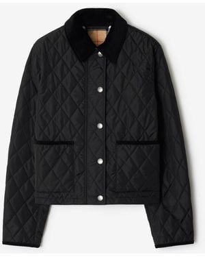 Burberry Cropped Quilted Nylon Jacket - Black