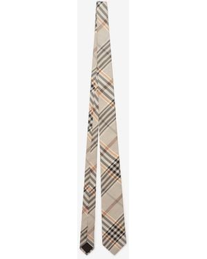 Burberry Check Silk Tie - Metallic