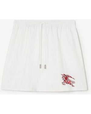 Burberry Heart Knight Cotton Mini Skirt - White