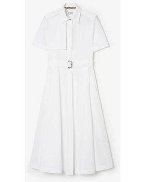 Burberry Cotton Poplin Shirt Dress - White