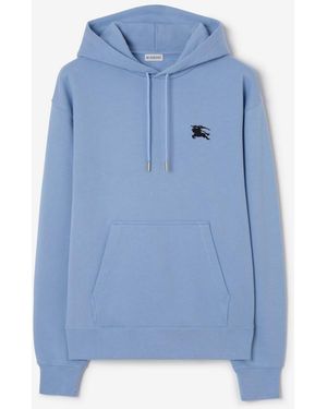 Burberry Knight Stamp Cotton Hoodie - Blue