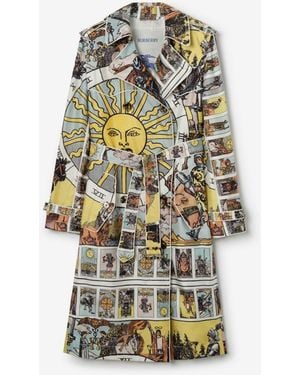 Burberry Long Tarot Print Silk Foxfield Trench Coat - Multicolour