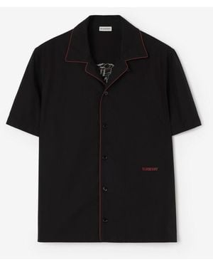 Burberry Relaxed Fit Knight Heart Cotton Shirt - Black