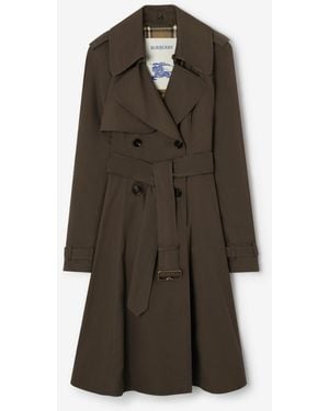 Burberry Long Gabardine Pembury Trench Coat - Brown