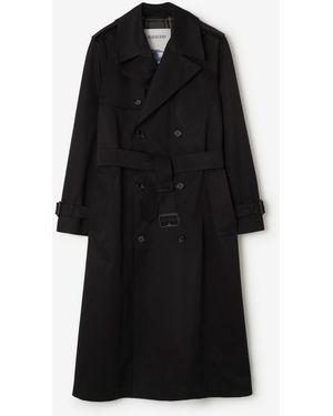 Burberry Long Gabardine Hoxton Trench Coat - Black