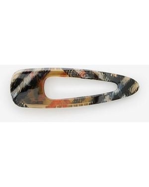 Burberry Large Check Hair Clip - White