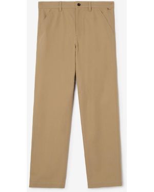 Burberry Cotton Twill Chinos - Natural