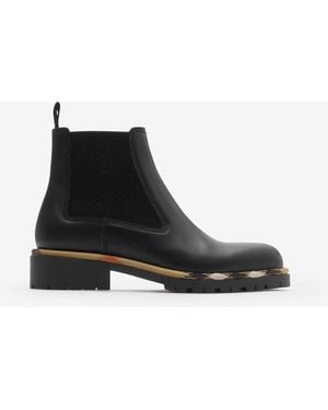 Burberry Leather Gravel Chelsea Boots​ - Schwarz