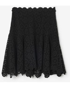 Burberry Floral Lace Skirt - Black