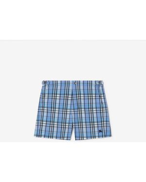 Burberry Check Seersucker Swim Shorts - Blue