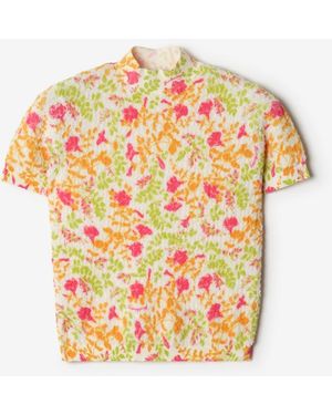 Burberry Floral Cotton Blend Top - Metallic