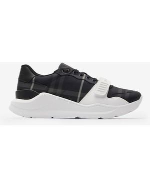 Burberry Check Trainers - Black