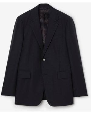 Burberry Wool Mohair Tailored Jacket - Blue