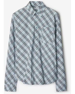 Burberry Relaxed Fit Check Cotton Shirt - Blue