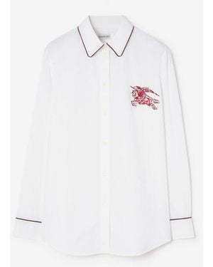 Burberry Classic Fit Heart Knight Cotton Shirt - White