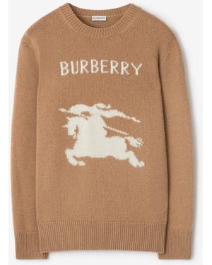 Burberry Knight Wool Cashmere Jumper - Natural