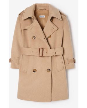 Burberry Childrens Cashmere Blend Trench Coat - Natural