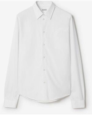 Burberry Cotton Poplin Ekd-Embroidered Shirt - White