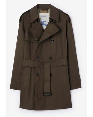 Burberry Midlength Gabardine Leadenham Trench Coat - Brown