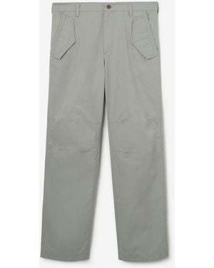 Burberry Cotton Twill Cargo Trousers - Grey