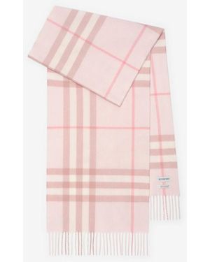 Burberry Check Cashmere Scarf - Pink