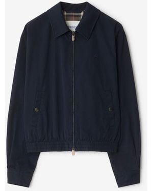 Burberry Gabardine Harrington Jacket - Blue