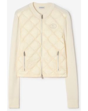 Burberry Quilted Nylon And Wool Fulbrook Jacket - Natural