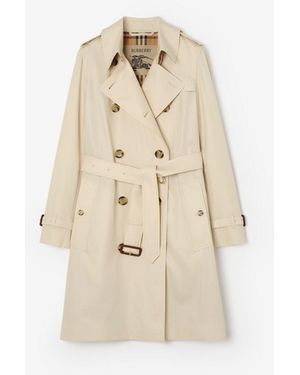 Burberry Midlength Tropical Gabardine Kensington Trench Coat - Natural