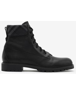 Burberry Leather Durham Boots - Black