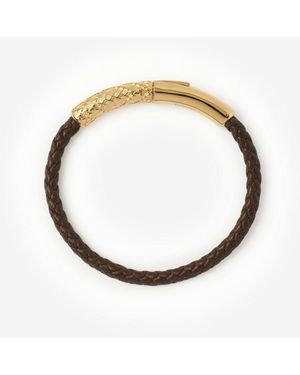 Burberry Leather Check Bracelet - Metallic