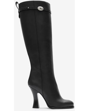 Burberry Leather Pillar Boots - Black