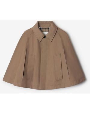 Burberry Cotton Blend Cape - Marron