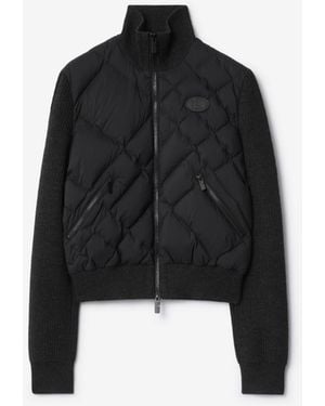 Burberry Check-Stitch Nylon And Wool Jacket - Black