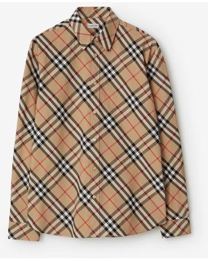 Burberry Classics Regular Fit Check Cotton Shirt - Natural