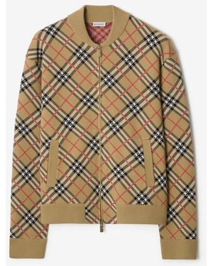 Burberry Check Cotton Wool Bomber Jacket - Multicolour