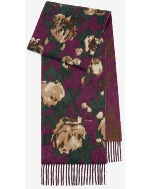 Burberry Rose Alpaca Wool Blend Scarf - Red