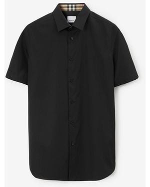 Burberry Slim Fit Stretch Cotton Shirt - Black
