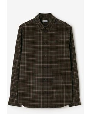 Burberry Relaxed Fit Check Cotton Shirt - Green