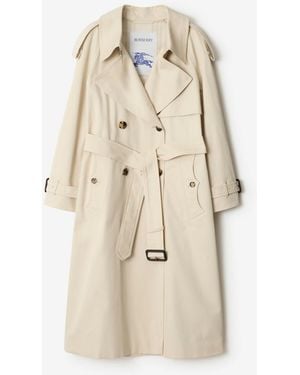 Burberry Long Gabardine Fitzrovia Trench Coat - Natural