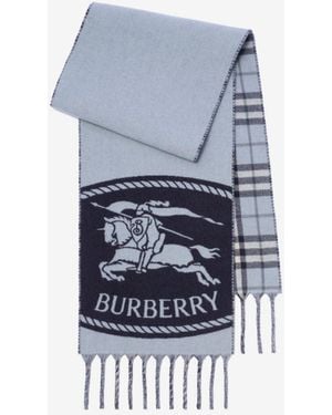 Burberry Reversible Knight Stamp Scarf - Blue