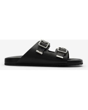 Burberry Leather Urchin Sandals - Black
