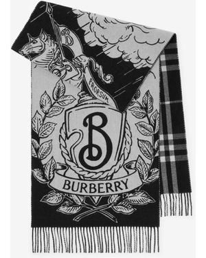 Burberry Wide Reversible Stormy Knight Scarf - Black