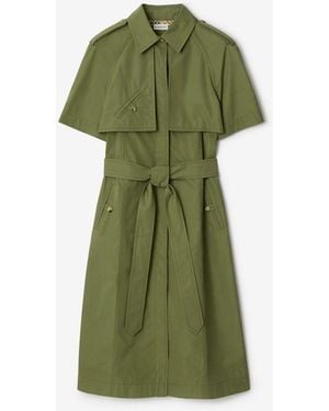 Burberry Cotton Poplin Trench Dress - Green